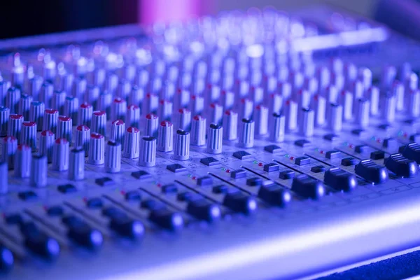 Professional Music Production Sound Recording Studio Mixer Desk — Stock Photo, Image