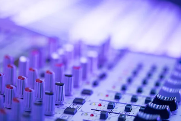 Professional Music Production Sound Recording Studio Mixer Desk — Stock Photo, Image