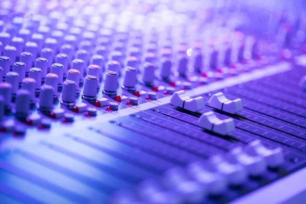 Professional Music Production Sound Recording Studio Mixer Desk — Stock Photo, Image