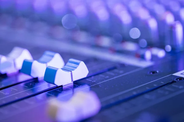 Professional Music Production Sound Recording Studio Mixer Desk — Stock Photo, Image