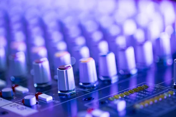 Professional Music Production Sound Recording Studio Mixer Desk — Stock Photo, Image