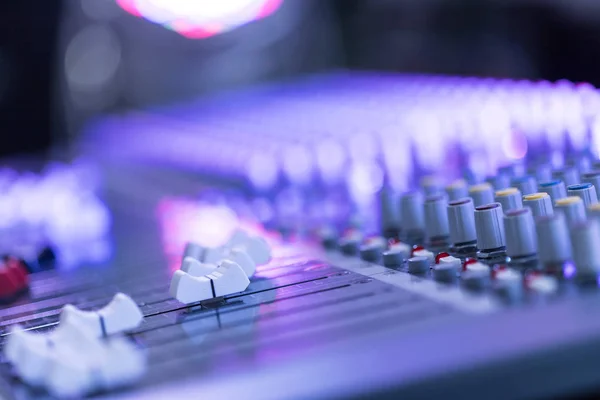 Professional Music Production Sound Recording Studio Mixer Desk — Stock Photo, Image