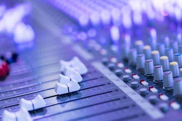 Professional Music Production Sound Recording Studio Mixer Desk — Stock Photo, Image