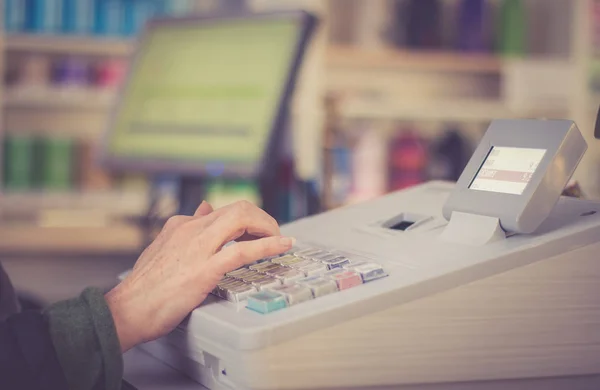 Kasse Geschäft Kunde Bezahlt Einkauf — Stockfoto