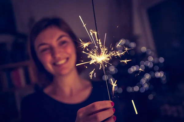 Chispa Navidad Sobre Fondo Negro Chispas — Foto de Stock