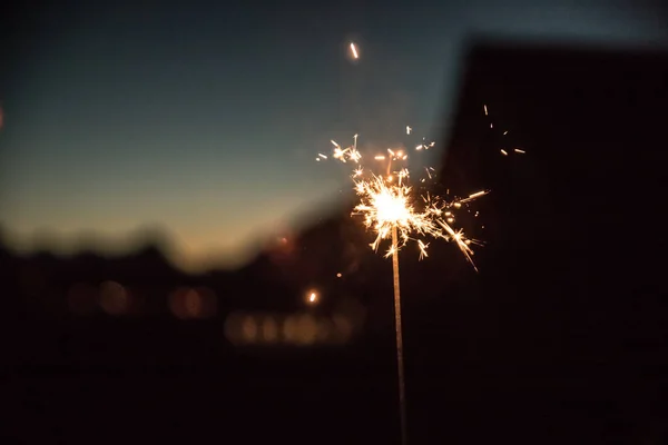 Christmas Sparkler Black Background Sparks — Stock Photo, Image