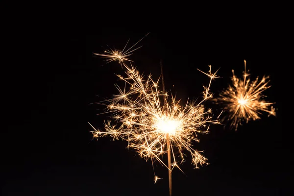 Christmas Sparkler Black Background Sparks — Stock Photo, Image