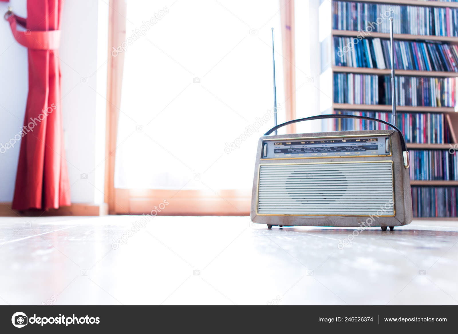 Vintage Radio Floor Wood Stock Photo C Patrick Daxenbichler