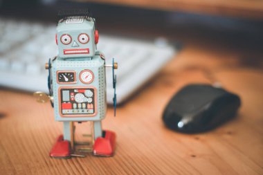 Bir sohbet bot veya sosyal bot ve algoritmalar, klavye simgesi