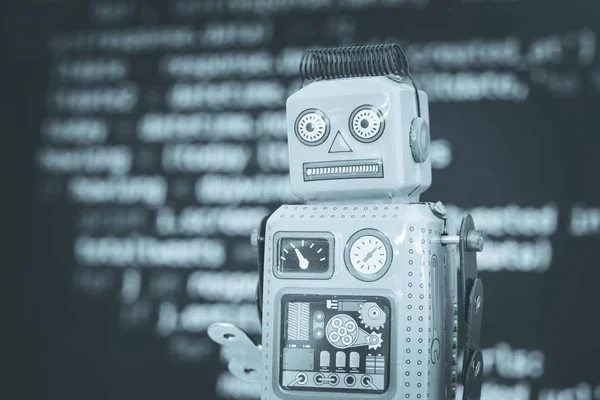 Símbolo Para Chatbot Bot Social Algoritmos Código Programa Segundo Plano — Fotografia de Stock