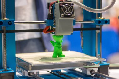 Otomatik 3d printerlere harcama maddeler bir üç boyutlu ürün oluşturma, yakın çekim gerçekleştirir 