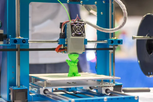 Automatische Drucker Führt Eine Dreidimensionale Produkt Erstellung Nahaufnahme — Stockfoto