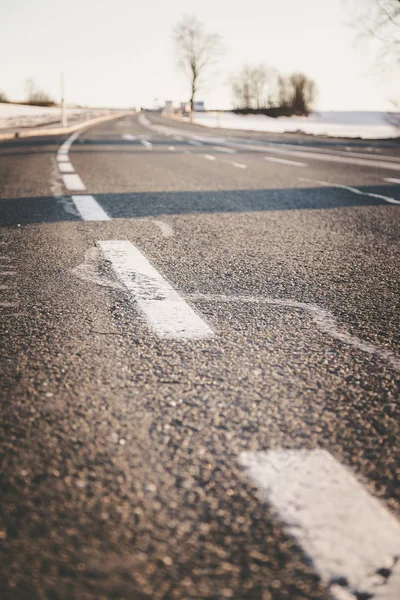 Schwarze Raue Asphaltstraße Österreich Nahaufnahme — Stockfoto