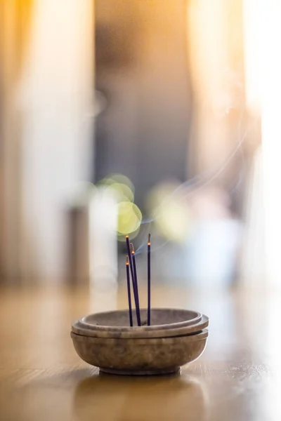 Joss Sticks Rookvrije Kom Zijn Roken Ruiken Huis Feng Shui — Stockfoto