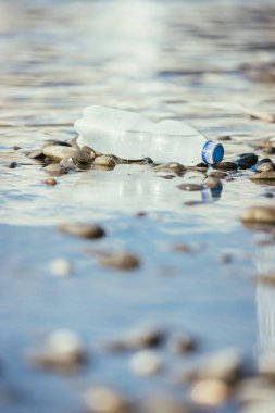 Çevre kirliliği: plaj plastik şişe