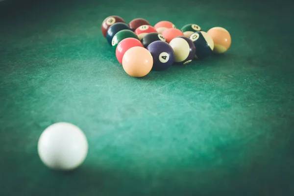 Billiard in a bar, quitting time — Stock Photo, Image