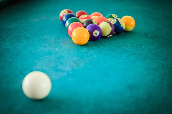 Billiard in a bar, quitting time — Stock Photo, Image