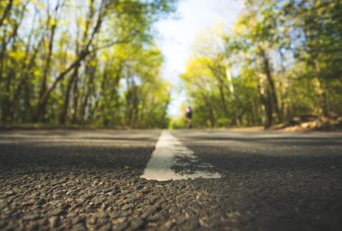 Gezi veya macera: Bir caddenin yakın çekim perspektifi, orman