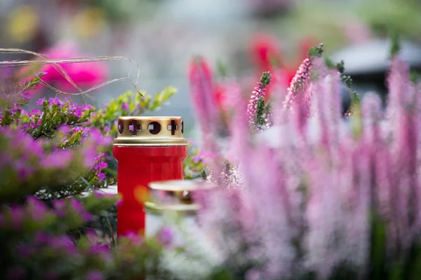 Candle at the cemetery, funeral