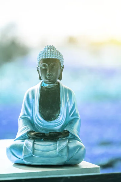 Estatua de Buda en la India: Relajación, equilibrio y espiritualidad . —  Fotos de Stock