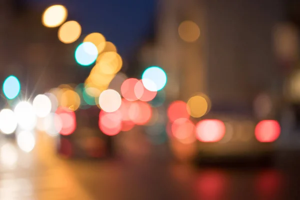 City traffic, blurred: Light points traffic jam, transport conce