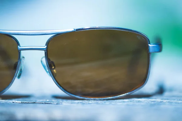 Objekt Sluneční Brýle Pozadí Tabulky — Stock fotografie