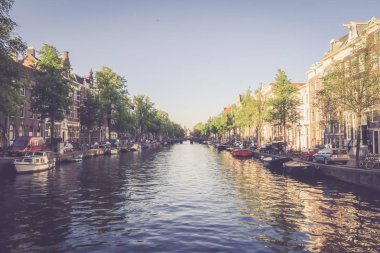 Amsterdam 'ın panoramik manzarası