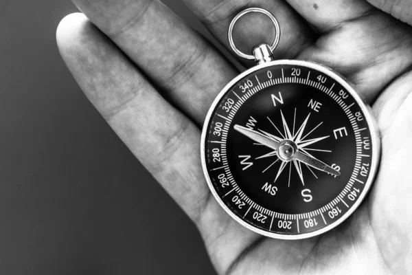 Vintage Compass Lying Table Adventure Discovery Concept — Stock Photo, Image