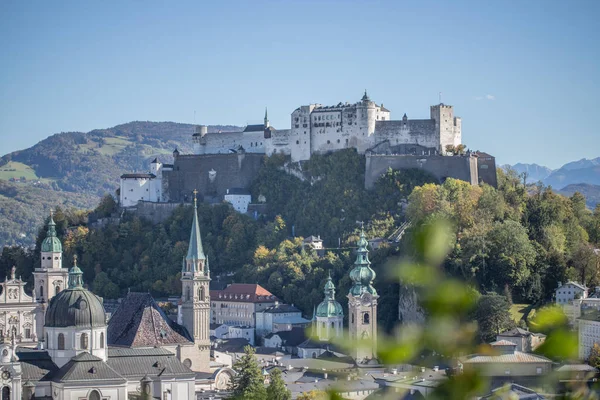 Idilliaco Paesaggio Panoramico Della Città Salisburgo Estate — Foto Stock