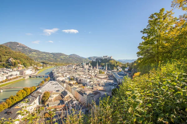 Idyllic Panoramic City Landscape Salzburg Summer — стокове фото