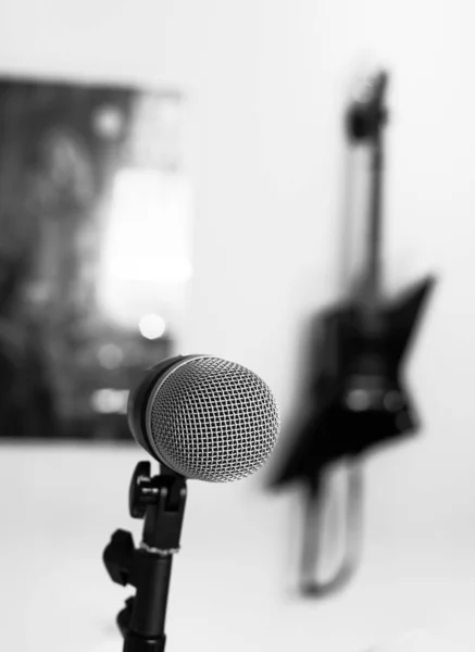 Close Microphone Object Background — Stock Photo, Image