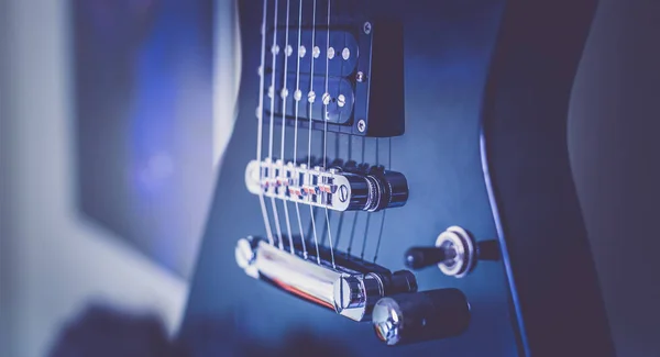 Guitarra Elétrica Segundo Plano Close — Fotografia de Stock