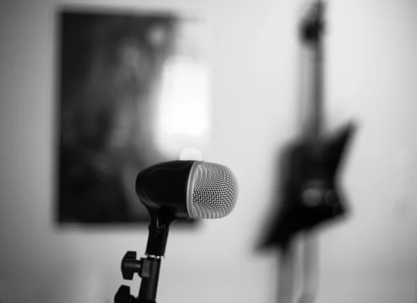 Close Microphone Object Background — Stock Photo, Image