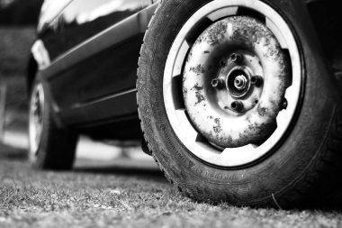 Araba doğa arka planında, kapat