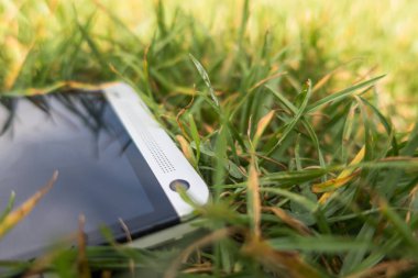 yeşil çim mobil akıllı telefon