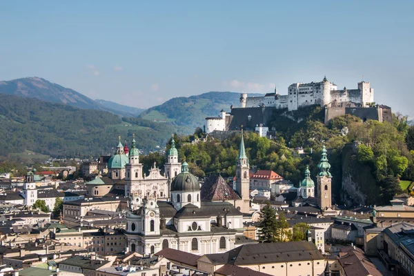 Paisagem Panorâmica Idílica Cidade Salzburgo Verão — Fotografia de Stock