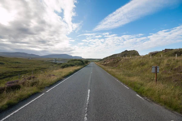 beautiful landscape with road and blue sky