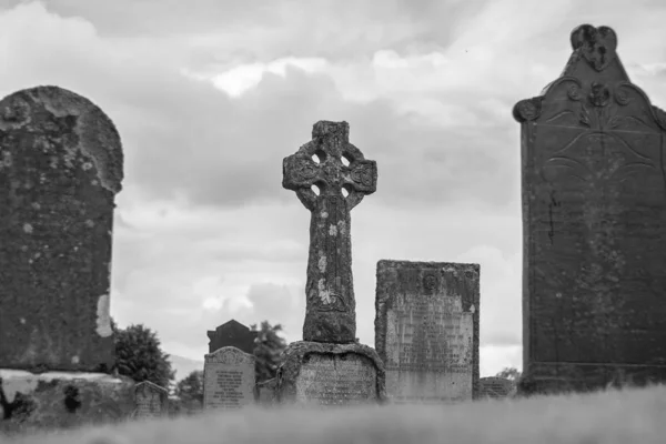 Old Tombstones Graveyard Close — Stock Photo, Image