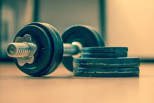 barbell for a fitness on the floor