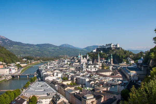 Idylická Panoramatická Městská Krajina Salcburku Létě — Stock fotografie