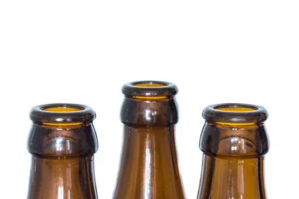 Bottiglie Birra Isolate Fondo Bianco — Foto Stock