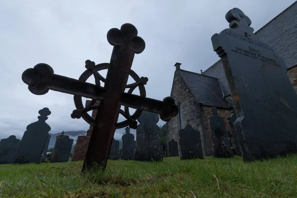 View Old Cemetery Mountains — Stock Photo, Image