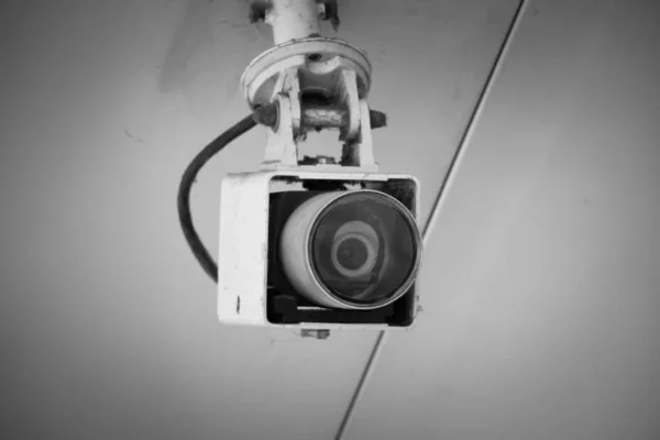 Câmera Cctv Moderna Segundo Plano — Fotografia de Stock