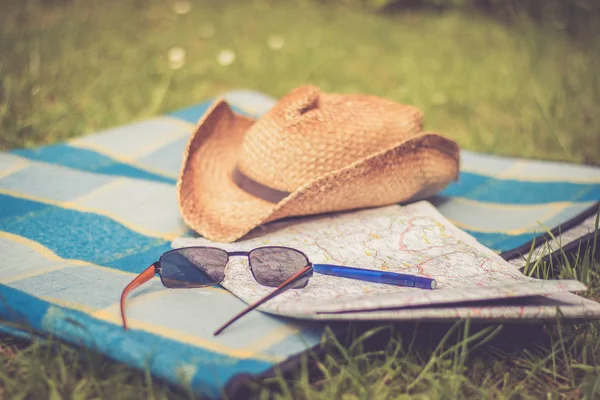 Straw Hat Map Park — Stock Photo, Image