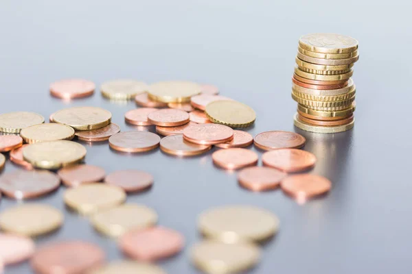 Monedas Apiladas Una Sobre Otra Primer Plano Concepto Dinero — Foto de Stock