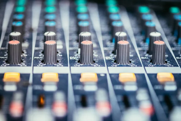 Close Professional Recording Mixer Desk — Stock Photo, Image