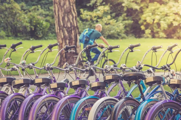 Park Abgestellte Fahrräder — Stockfoto