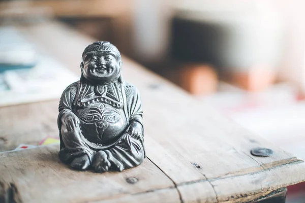 Feng Shui Buddha Statue Table Own Living Room — Stock Photo, Image