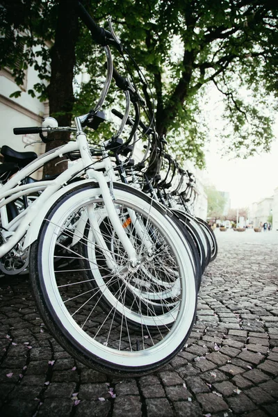 Fahrradabstellplätze Der Stadt Nahaufnahme — Stockfoto