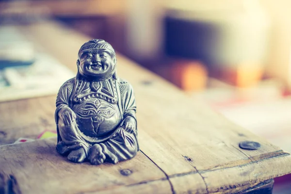 Feng Shui Buddha Statue Table Own Living Room — Stock Photo, Image